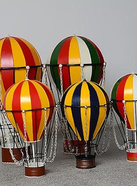 式复ys289G古热气球装饰件摆酒吧咖吊饰铁艺家居软装品摄欧网影道