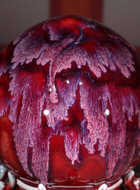 钧瓷福禄寿送长辈贺寿桃摆件中式陶瓷家居客厅博古架装饰工艺品