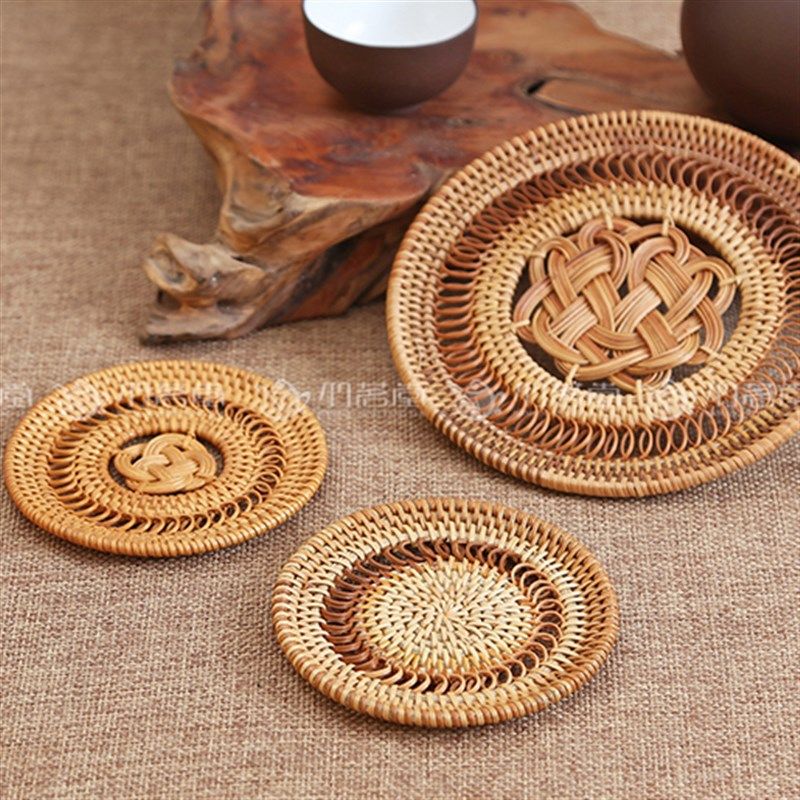 秋藤编镂空杯垫 茶垫杯托茶道茶具 铁壶碗垫隔热垫养壶垫紫砂壶托,淘宝优惠券,粉丝福利购,淘宝优惠卷