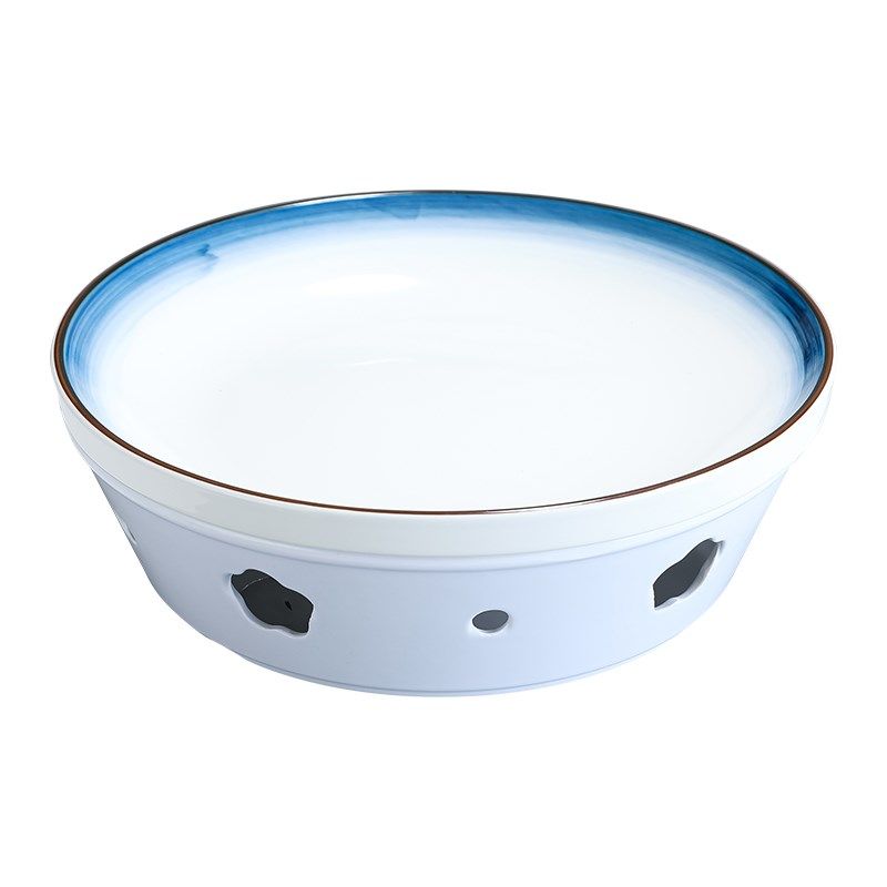 蓝色陶瓷家用创意会所酒精明炉锅可加热烧鹅盘保温菜盘蜡烛加热炉,淘宝优惠券,粉丝福利购,淘宝优惠卷