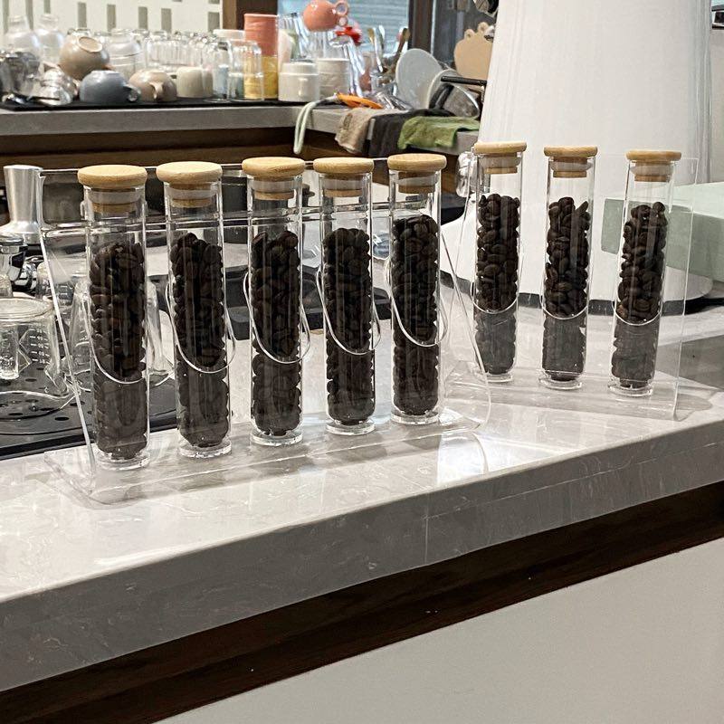 咖啡豆分装试管压克力展示架玻璃储物罐摆件创意收纳咖啡豆分类瓶,淘宝优惠券,粉丝福利购,淘宝优惠卷