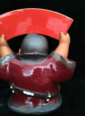 石湾陶瓷鸿运当头摆件开业新房礼品前台客厅门厅电视柜招财摆设