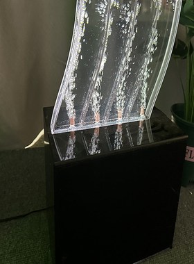 屏风隔断水幕墙2023新款客餐厅酒店玄关入户P门鱼缸流水生财气泡