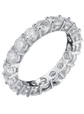 单颗30分莫桑钻戒指戒女纯银间色满钻单排钻指环简约轻奢生日礼物