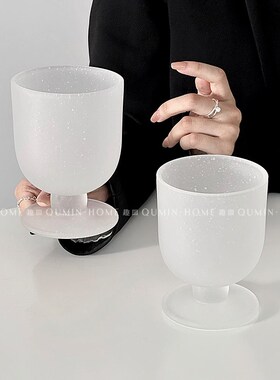 Qumin 今来花似雪 中古霜雪气泡杯ins风高颜值星空杯鸡尾酒杯饮品