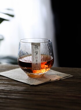 日本手工高档锤纹玻璃杯子主人杯功夫茶杯个人单杯专用透明清酒杯