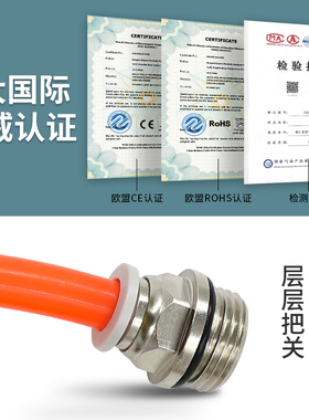 气管接头PC快速接头密封圈6MM螺纹直通气动快插4-m5 10 G02 8 G01