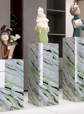 奢石摆件底座丨艾尔海蓝装饰花架大理石岩I板酒店大堂立柱展示台0