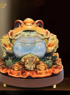 彩铜金蟾铜摆饰客厅家居客厅办公室玄关收银柜台装饰品S乔迁开