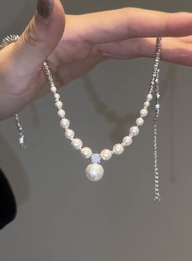 轻奢简约小众珍珠项链女气质百搭锁骨链2023年新款爆款颈链配饰潮