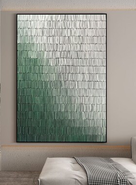 现代抽象玄关装饰画简约客厅沙发背景墙挂画北欧绿色晶瓷入户壁画