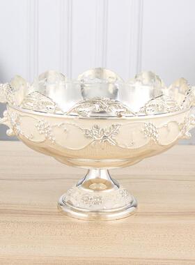 创式意欧双耳斗ktv家居台金1018双耳摆属双耳果斗锌合金果果盘