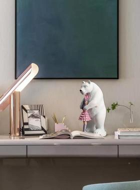 北欧风格创意骑鹿少女心摆件女孩装礼小品儿18028-18童客厅卧室房