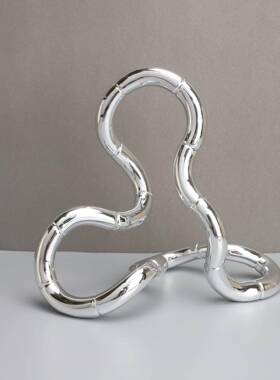 现代装轻奢树脂镀莫比环桌电098面饰样品客厅茶几电视柜板间家居