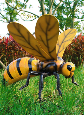 室外仿真写实动物摆件昆t虫雕塑小蜜蜂蜘蛛装饰品花园公园景观美