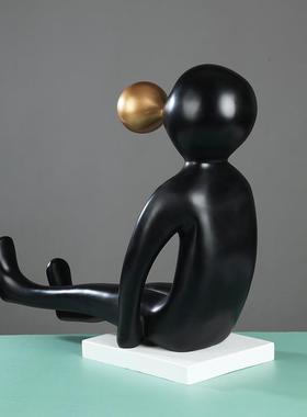 雕塑售楼处酒店大堂创意吹泡泡卡通人物摆件现代样板间艺术品造型