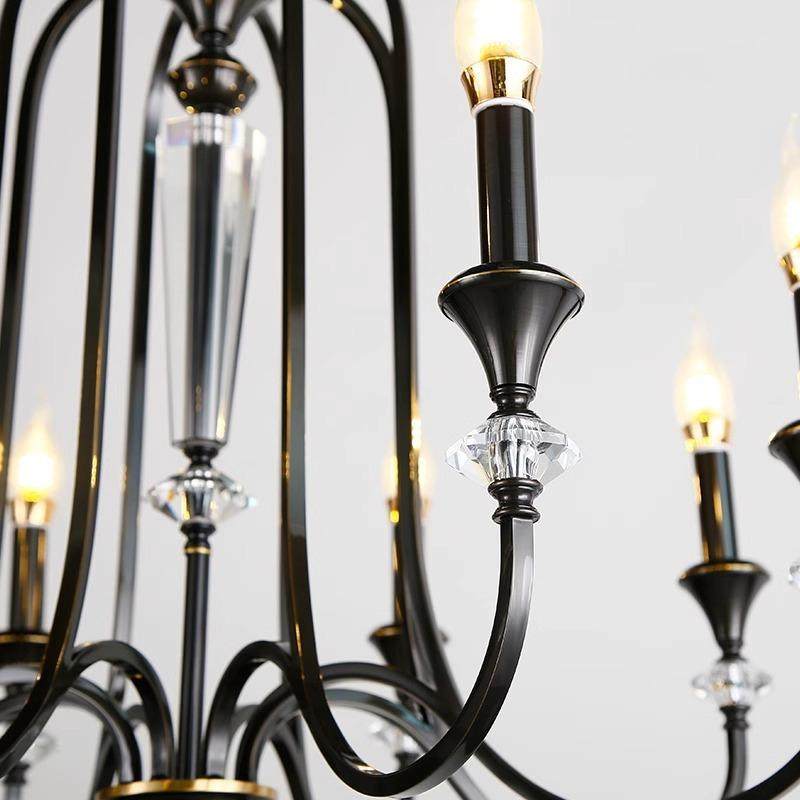 法式复古客厅吊灯美式楼梯中古黑色餐厅卧室灯南洋风蜡烛水晶灯具,淘宝优惠券,粉丝福利购,淘宝优惠卷