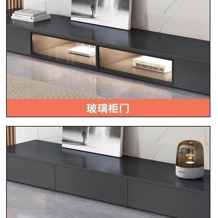 实木轻奢电视柜茶几黑色组合现代简约小户型落地客厅家用岩板,淘宝优惠券,粉丝福利购,淘宝优惠卷