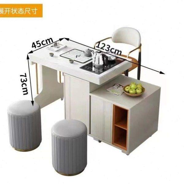 新款360°旋转茶台 轻奢岩板茶桌椅组合智能泡茶公家用小款阳台,淘宝优惠券,粉丝福利购,淘宝优惠卷