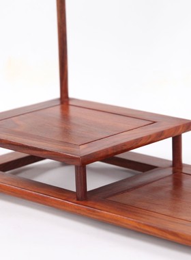 红檀摆件架e紫砂茶壶架子茶具架小博古架多宝阁置物架实木质展现