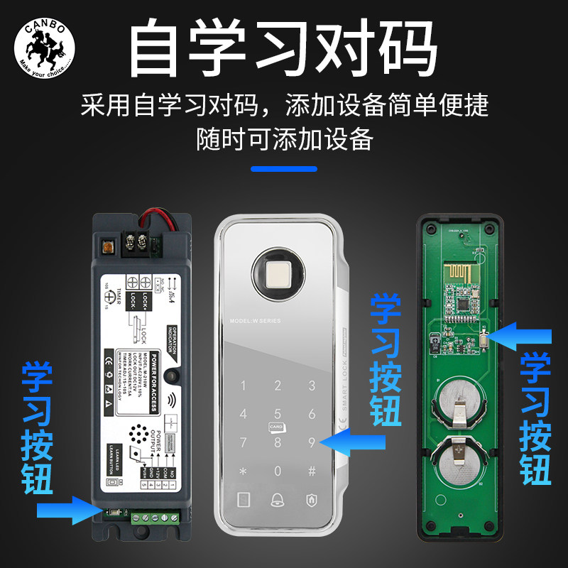 Sensor door wireless attendance fingerprint access control machine set automatic door fingerprint password card swipe all-in-one access control system