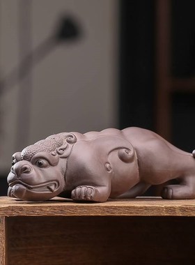 招财貔貅紫砂可养摆件家居客厅茶桌书房玄关装饰摆设陶瓷工艺品