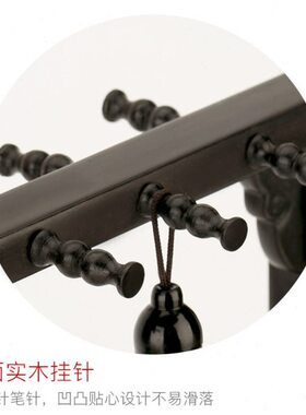 红木笔挂毛笔架文房四宝书房摆件 新中式博古架收纳架木制工艺品