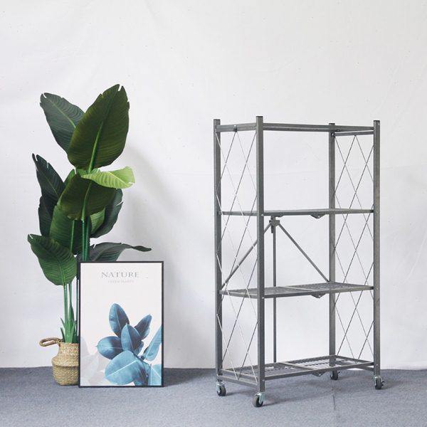 折叠货架厨房用品收纳储物架 免安装落地多层折叠架阳台收纳花架,淘宝优惠券,粉丝福利购,淘宝优惠卷