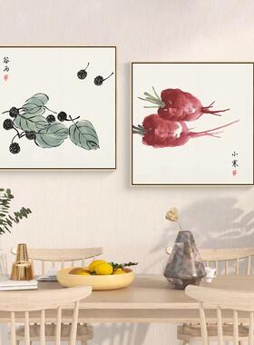 二十四24节气装饰画新中式饭厅店挂画中国风餐厅夕厅饭馆食物壁画