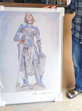 空山基圣女贞德梦露潮流挂画客厅卡通工作室装饰画创意机械姬版画