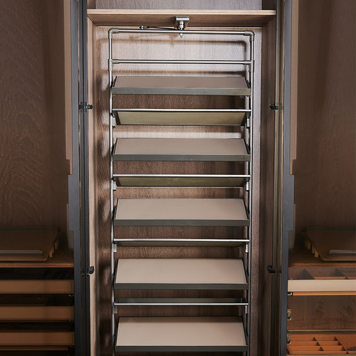 衣柜旋转鞋架360度衣帽间多层收纳多功能五金件翻转超薄衣橱鞋架 - 图0