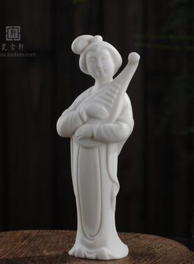 古典白瓷人物美女仕女工艺品居家办公酒店结婚招财工艺品摆件礼品