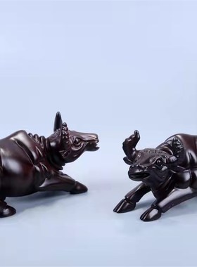 生肖摆件小型牛i摆饰招财高档办公桌车摆装饰品牛气冲天礼品工艺