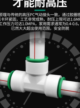 ppr水管快速接头4分6分免熨烫免热熔直插稳固20 25PE冷热水管配件