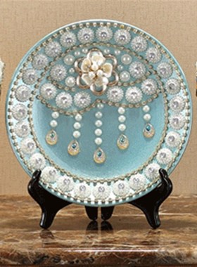 欧式家居装饰办公室观赏盘u北欧风格客厅书房招财陶瓷看盘桌面摆