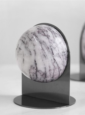 简约现代大理石i书档摆件样板间书房办公桌书立书靠书夹装饰品