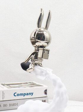 现代简约卡通人物儿童房电镀兔创意桌面摆件日常送礼家居软装饰品