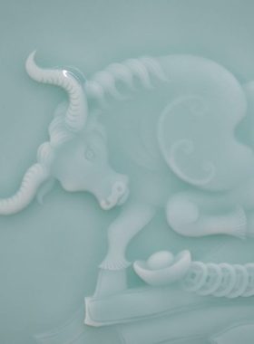 龙泉青瓷纯手工牛年送礼玉璧办公杯套组陶瓷摆件收藏礼盒套组包邮