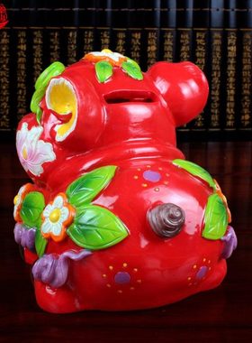 可爱猪交趾陶存钱罐储蓄罐时尚摆件礼品家居摆件创意礼物儿童礼物