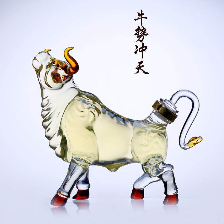 十二生肖玻璃工艺白红酒瓶人参葡萄酒鹿茸透明泡酒瓶低头牛抬头,淘宝优惠券,粉丝福利购,淘宝优惠卷