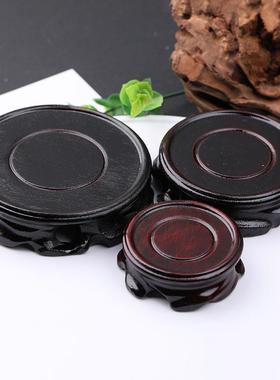 圆形水晶球底座木托展示架家居办公装饰品底托摆件木座