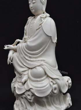 15吋仿古坐岩观音 仿古瓷器 陶瓷收藏品摆件艺术品摆设家居工艺品