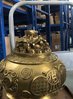 杨铜记铜器神大小聚五路财神宝盆摆件铜五路财聚宝号盆