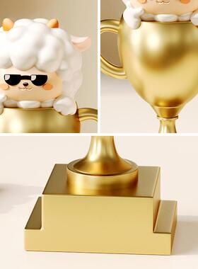 洋洋得意奖杯摆件品创意可树爱脂桌面装饰指SHBB2541品定刻字礼送