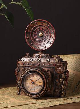 式复古装照相机店7111面橱窗桌面饰树脂摆件影老式相机视拍摄道欧