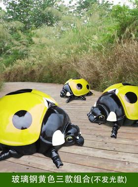 玻璃钢雕塑仿真发光瓢虫模型甲虫灯光节动物道具摆件亮化景观装饰