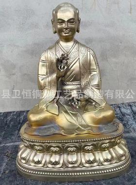 纯铜萨迦五祖密宗藏传佛像家居供奉摆件紫铜萨迦派八思巴五代祖师