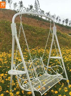 百界铁艺双人秋千儿童室外摇篮庭院阳台吊椅户外草坪活动摄影道具