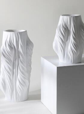 现代简约创意白色树脂花瓶摆设 极简家居新房装饰插干花花器摆件
