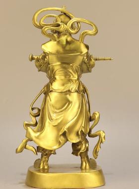 2024新款黄铜韦陀护法金刚菩萨摆件 家居办公装饰礼品工艺品